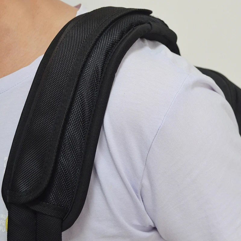 S6436131459bd48fcb6f30574b56151019 Black Weight Reducing Shoulder Pad Dual Backpack Stress Reducing Wider Weight Reducing Schoolbag (New) - Image 1