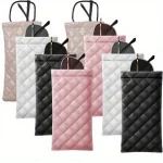 1 2 4 Portable Squeeze Eyeglasses Case PU Leather Soft Sunglasses Bag Pouch Pocket Phone (New)