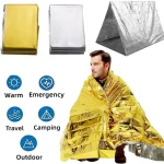 Emergency Thermal Poncho Blanket Lightweight Folding Water Resistant Windproof Sunshade Reusable First Aid (New)