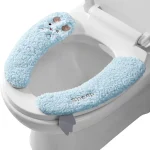 Thickened Warm Plush Sterile Toilet Seat Cover  1 Pair, Adhesive, Suitable for All (New)