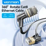 Vention CAT8 Ethernet Cable 40Gbps 2000MHz 360 Degree Rotate CAT (New)
