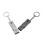 Double Pipe Whistle Pendant Keychain High Decibel Portable Outdoor Survival Emergency Camping Tool (New)