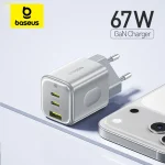 Baseus 67W Fast Charger For iPhone 17 16 15 Xiaomi Samsung PD Charge (New)