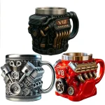 Vintage Engine Coffee Cup 200ml Insulation Water Mug for Car Enthusiasts Mechanics Engineers (New)