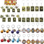 One Piece Luffy Straw Hat Keychain Rotatable Zoro Skull Metal Pendant Role Playing Decorative (New)