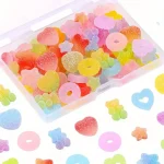 50  Assorted Candy Charms   Soft Jelly Sugar Resin Flatback Beads for (New)