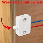 Automatic Reset Switch Closet Cabinet Light Switch Household Cabinet Door Control Switch Wardrobe (New)