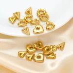 5 Stainless Steel Big Hole Heart Charms Pendants for DIY Jewelry Making Women (New)