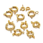 10 4 Stainless Steel Circle Spring Buttonr Ring Clasps Hooks End Connectors For (New)