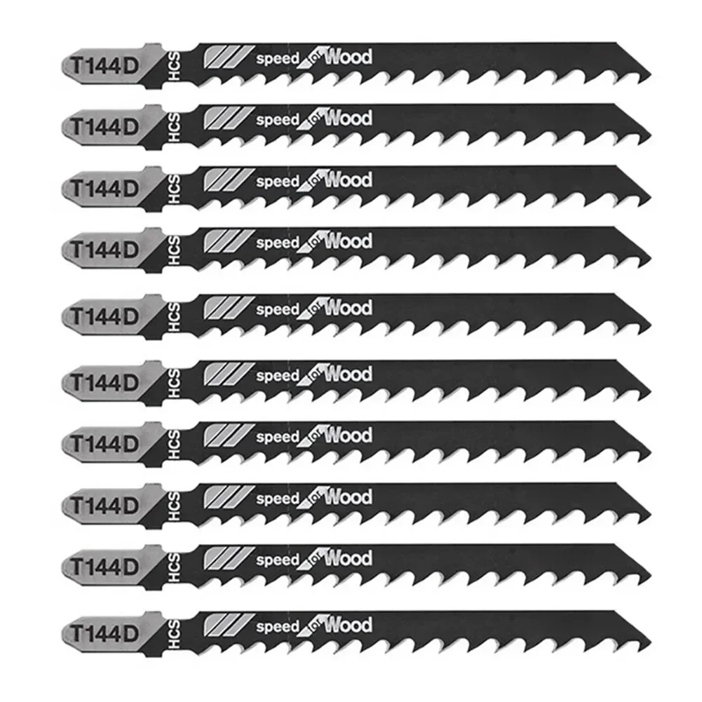 Sa12fe731f75f47aaa412591816821e4ct 10 HCS Jigsaw Blades T144D T Shank Assorted Saw Blade For Wood Plastic Fast (New) - Image 1