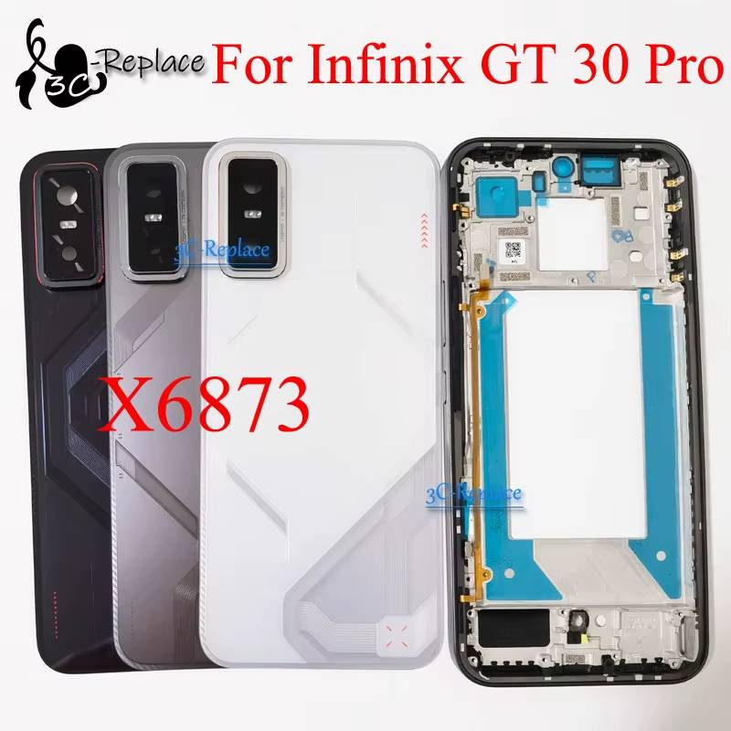 For Infinix GT 30 Pro X6873 Front Housing Chassis Plate Display Bezel Faceplate Middle Frame Front Frame Battery Cover Housing