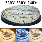 AC220V 230V LED Strip 120LEDs m 2835 Home Strip High Brightness Ice Blue Green (New)