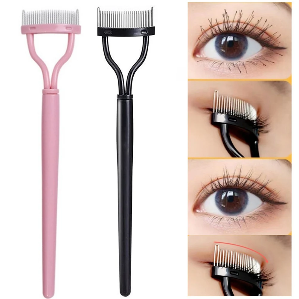 Sa5b92df5ca4b42ef95ed2b7a41abcb9aY 1 Piece Steel Needle Eyelash Comb, Semi Arc Portable Grafting Eyelash Brush, Eyelash Molding (New) - Image 1