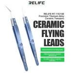 RELIFE RT-11E/15E Ceramic Straight Tip Electronic Soldering Tweezers Anti-Static Reverse (New)