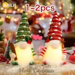 Gnome Christmas Decorations 30cm Light Up Christmas Gnomes Plush Doll Ornaments Knitted (New)
