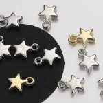 100 CCB Acrylic Beads Charms Pendants 9mm Star Gold Color Silver Color Charm (New)