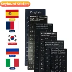 Russian French English Arabic Spanish Portuguese Korean Ukrainian Italian Keyboard Stickers For Laptop (New)