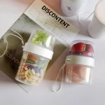 Breakfast Oatmeal Cereal Nut Yogurt Salad Cup Seal Container Set with Fork Sauce (New)