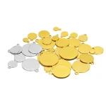 20 50 Stainless Steel Gold Plated Blank Round Charms Tags Pendants DIY Bracelet Necklace (New)