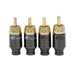 4 Luxury Soldering RCA Plug Jack Connector Speaker Audio Output Input Adapter Plug Gold (New)