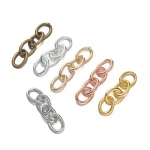 100 Iron Extension Chains 4 Link Keychain Tail Chains Metal Ring Buckle for DIY (New)