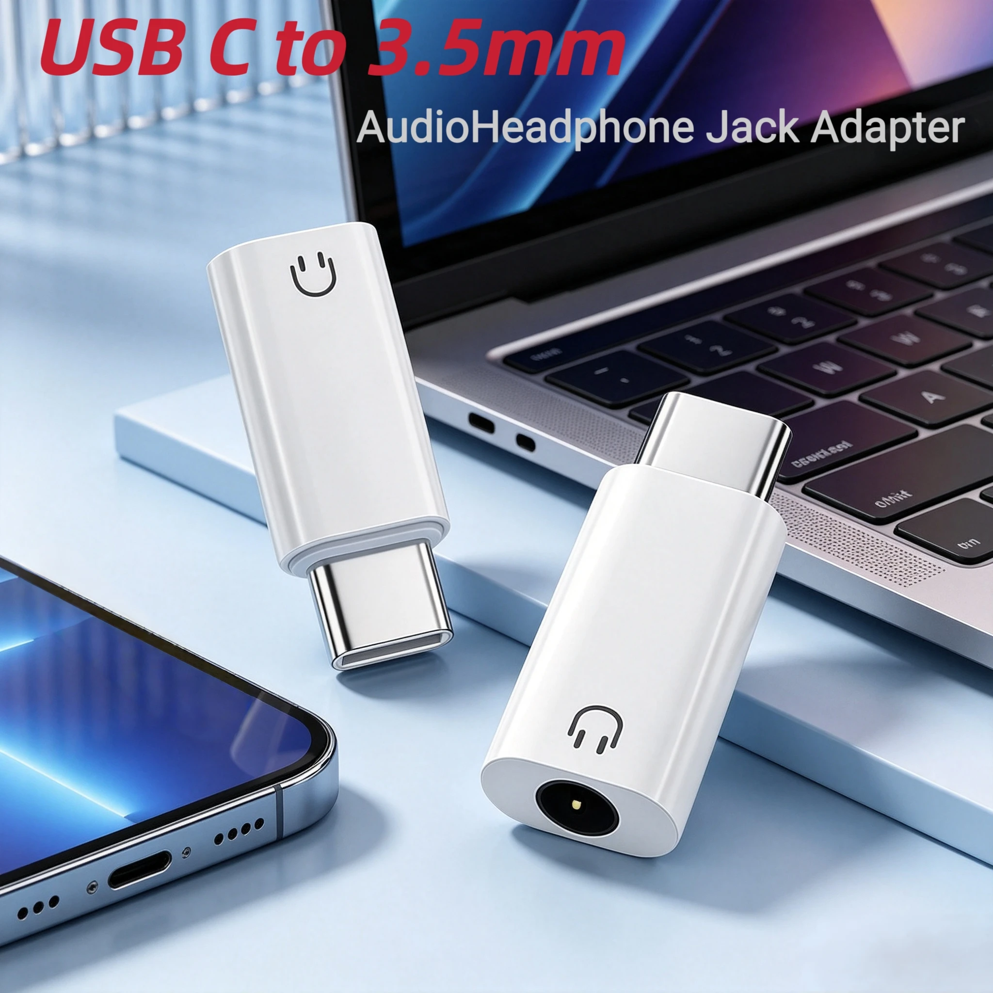 Sc4152e4cf51143bc961f86334f688dect Mini Type C to 3.5mm Jack Audio Adapter USB C 3.5mm Aux Adapter (New) - Image 1