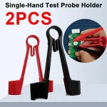 2 Ergonomic Meter Probes Clip,Multimeter Probe Test Holder Clamping,Electrical Testing Power Supplies,One Hand (New)