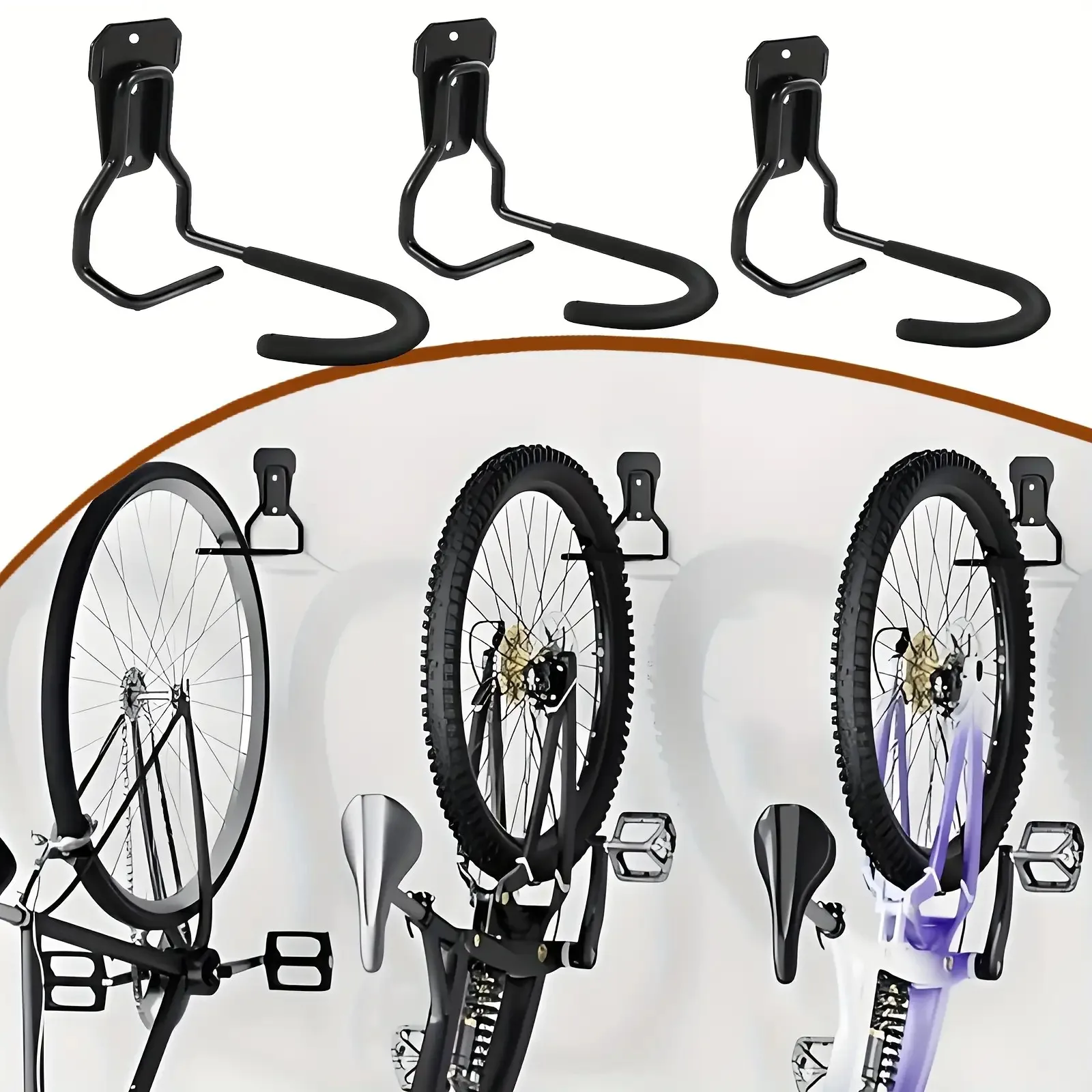 Sc78ef2036529468b9da4313e06a0ed24N Bike Stands Wall Mount Bicycle Stand Holder Mountain Bike Rack Stands Hanger Hook (New) - Image 1