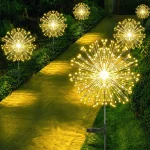 LED Solar Firework Lights Garden Decoration Fairy Lamps Waterproof Outdoor Firefly Bee Lawn (New)