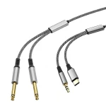 USB C to Dual 6.35mm (1 4 inch) TS Stereo Audio Y Splitter Cable Compatible with iPhone (New)