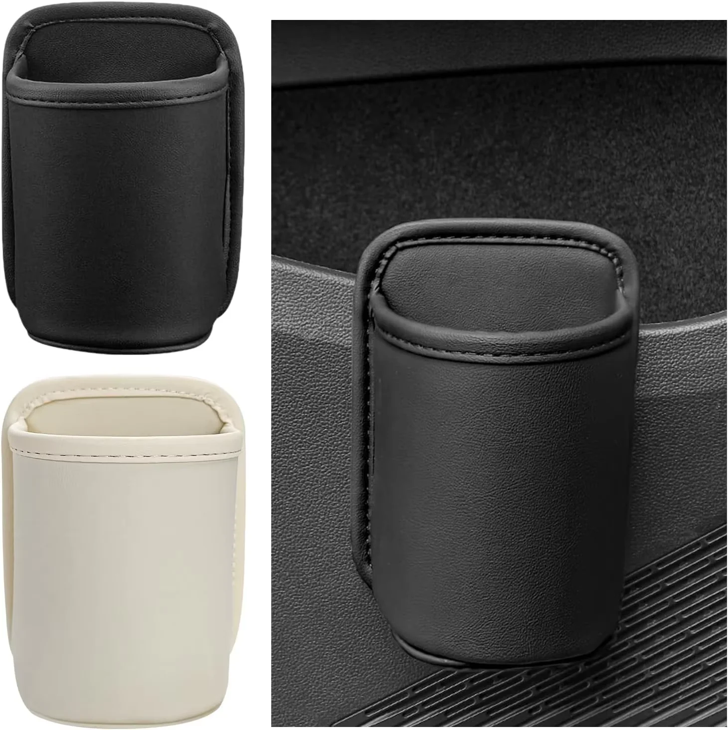 Sd240a4e7b5ee404f93d46f9265b2edc3f Car Door Cup Holder Leather Automotive Drink Rack Storage Bin Auto Back Seat (New) - Image 1