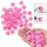 100 Eyelash Extension Pink Flower Glue Delay Cup Tattoo Adhesive Pigment Holders Grafting (New)