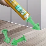 3 Caulk Nozzle Applicator Silicone Caulking Tools Sealant Finishing Grout Kit Scraper Floor (New)