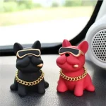 Wear resistant Bulldog Car Ornaments Feel Comfortable Resin Material Car Dashboard Decoration Car Accessories (New)