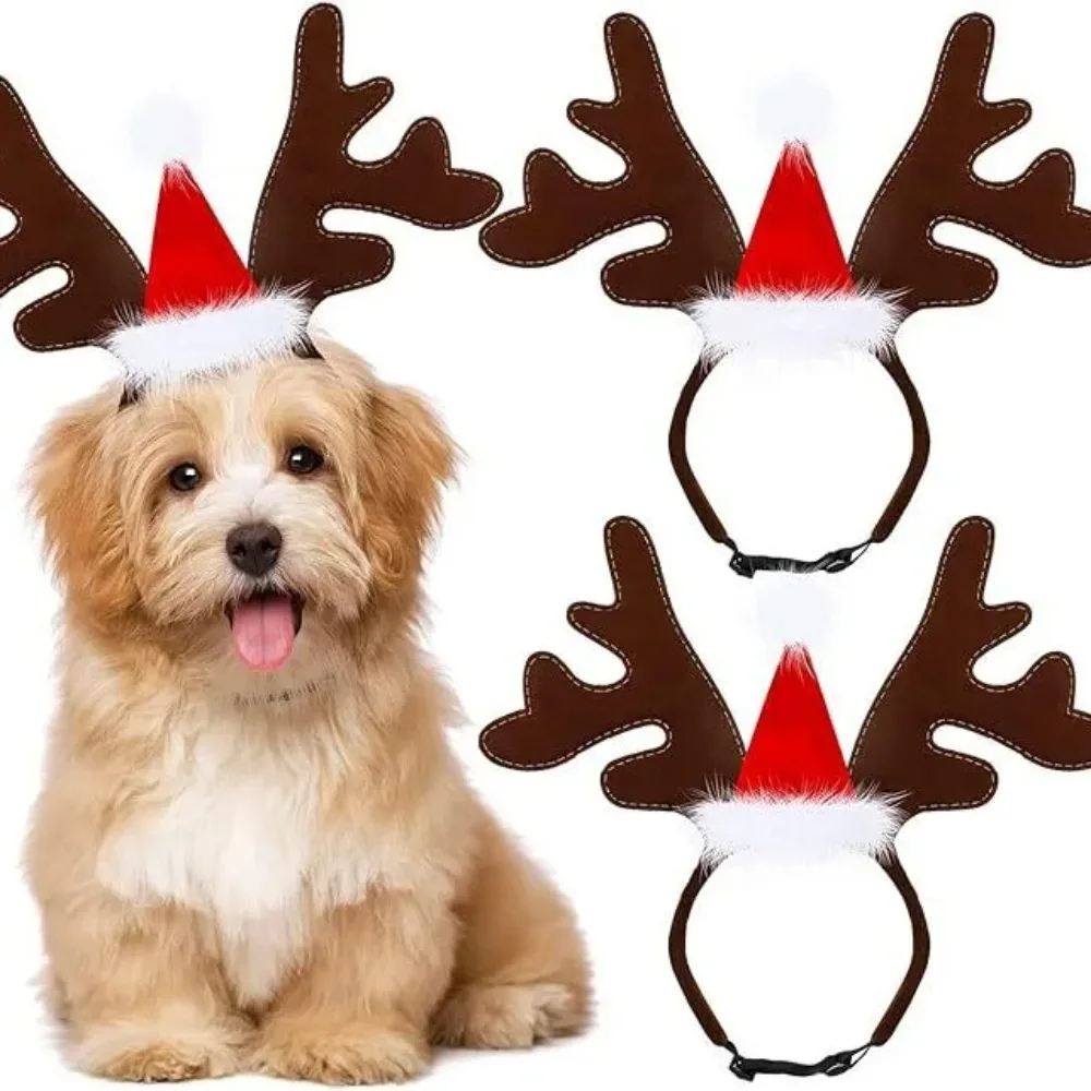 Sd8c5af099690431cae3ebf7aed52c24ft Christmas Decoration Pet Headwear Party Dress Up Antlers Hair Hoops Pet Supplies Christmas (New) - Image 1