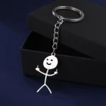 Skyrim Funny Finger Stickers Hip Hop Fun Graffiti Pendant Keychain Stainless Steel Mens (New)