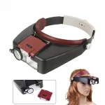 10X Magnifying Headband Glasses LED Illuminated Loupe Adjustable Size Reading Optivisor for Close Up (New)