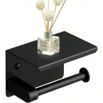 Toilet Paper Holder Stainless Steel Paper Roll Holder with Shelf Drilling Tissue Paper (New)
