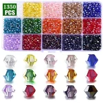 3 4 6mm Bicone Crystal Beads Box Multi faceted Irregular Glass Bead Set 15 (New)