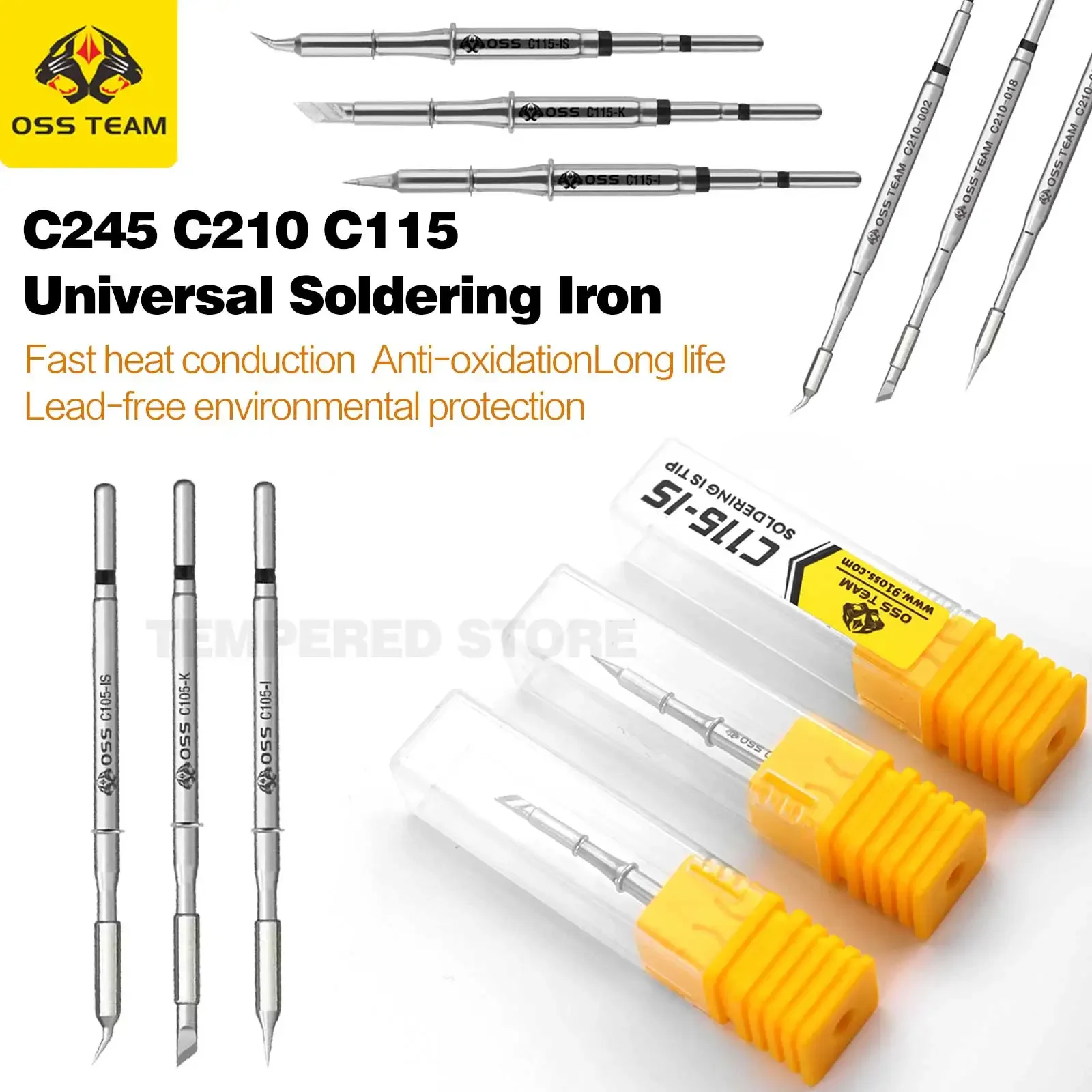 Sf3ede7f8d6624a3bbdba86fa58ed4562s OSS C115 C210 T245 Tips Universal C245 C210 C115 Soldering (New) - Image 1