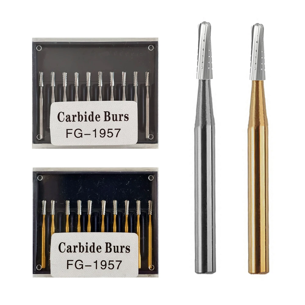 Sf622fb08b2f742c19f28879989ab89a4J 10 Box Dental Carbide Bur FG1957 FG1958 FG557 High Speed Tungsten Steel Crown Metal Cutting Burs (New) - Image 1