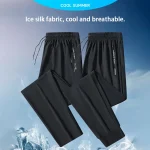 Running Pants Zipper Quick Dry Summer Fishing Outdoor Jogging Sweatpants Men Fitness Trousers (New)