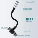2 in 1 USB C to 3.5mm Adapter   Earphones Aux Microphone Jack   PD 100W Fast (New)