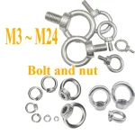 1 10 Eye Bolt Nuts M3~M24 Length 9mm 80mm 304 Stainless Steel Lifting Eye Screw (New)